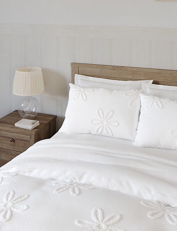 Pure Cotton Tufted Floral Bedding Set - LK