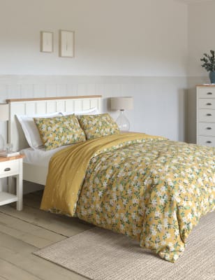 

M&S Collection Cotton Blend Daisy Print Bedding Set - Ochre, Ochre