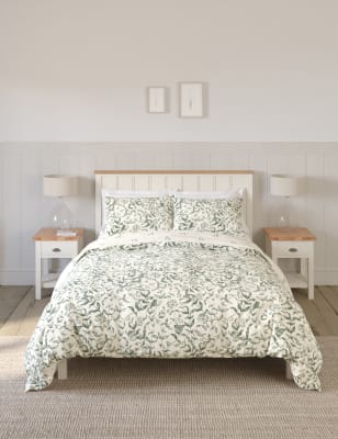 

M&S Collection Pure Cotton Trailing Leaf Bedding Set - Sage Mix, Sage Mix