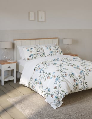 

M&S Collection Bettwäscheset aus reiner Baumwolle mit Blumenmuster - Green Mix, Green Mix