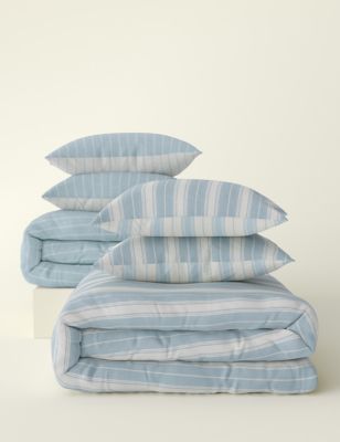 2pk Cotton Blend Striped Bedding Sets