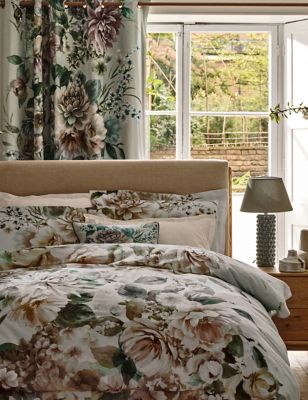 

M&S Collection Blossom Floral Sateen Bedding Set - Natural, Natural