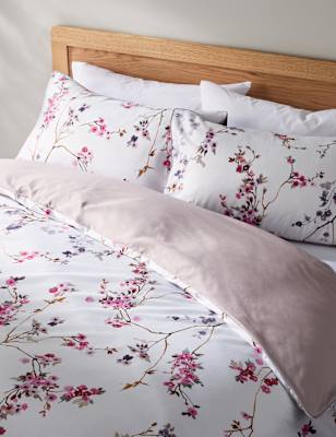 

M&S Collection Trailing Cherry Blossom Sateen Bedding Set - Pink Mix, Pink Mix