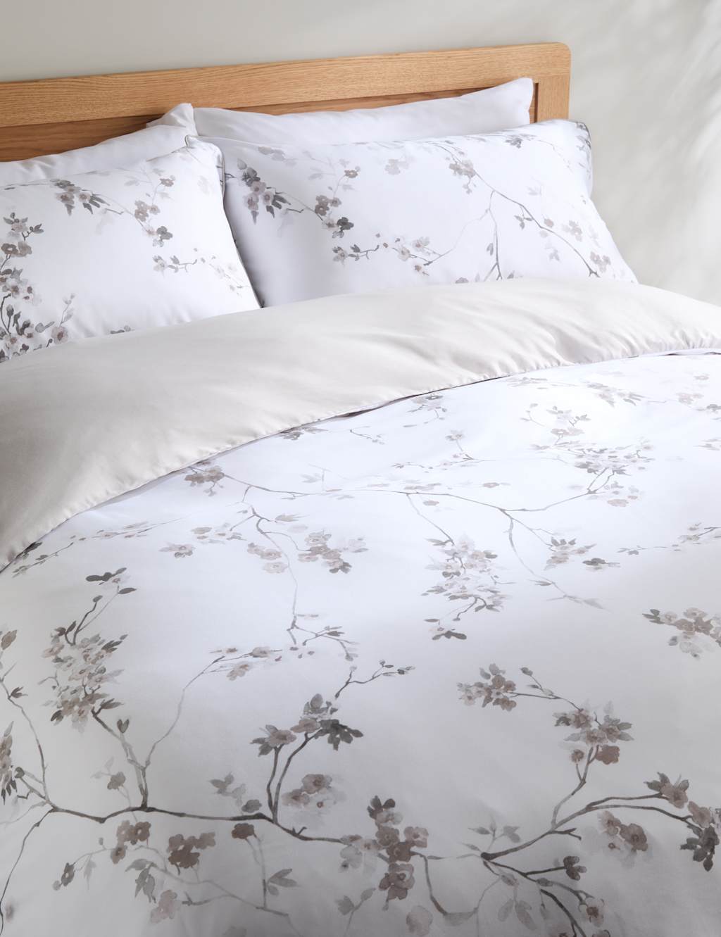 Pure Cotton Sateen Trailing Cherry Blossom Bedding Set