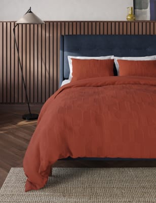 

M&S Collection Pure Cotton Jacquard Bedding Set - Terracotta, Terracotta