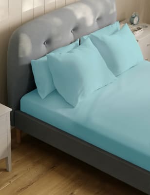 

M&S Collection Conjunto de sábana bajera y funda de almohada Supremely Washable - Soft Blue, Soft Blue