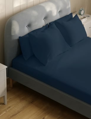 

M&S Collection Sehr gut maschinenwaschbares Set aus Spannbettlaken und Kissenbezug - Navy, Navy