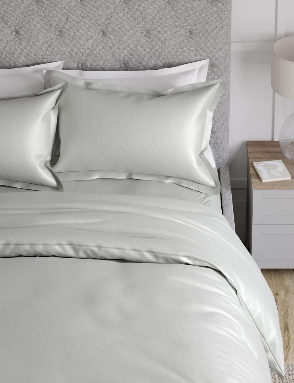 2 Pack 800 Thread Count Oxford Pillowcases image 1