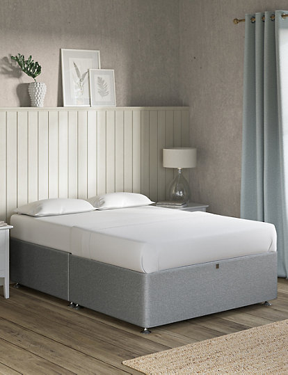 Marks And Spencer Classic Sprung Non Storage Divan - 3Ft - Mid Grey, Mid Grey