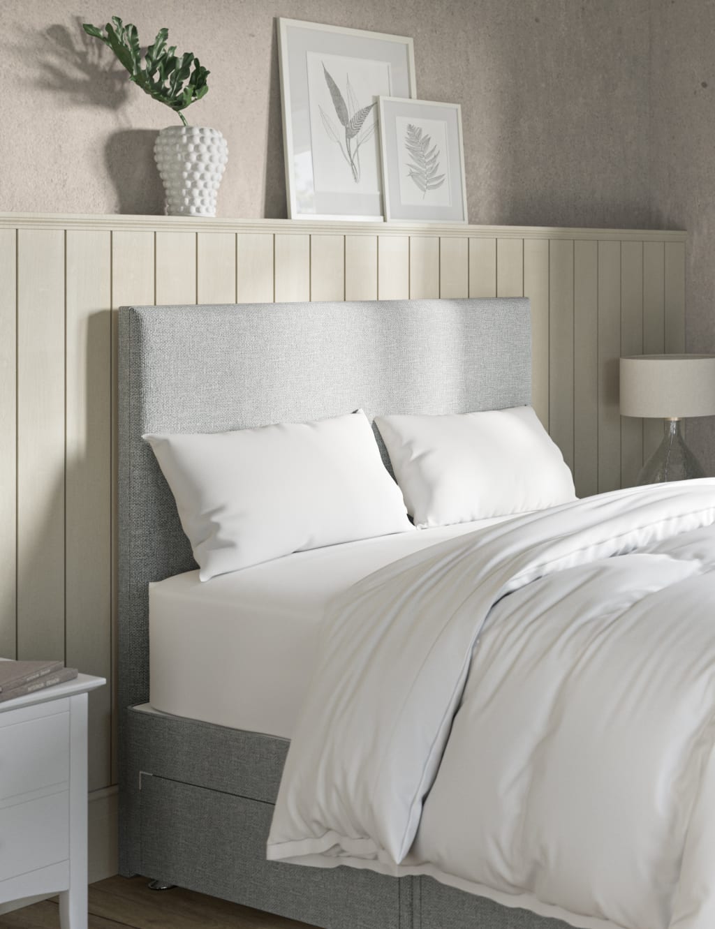 Grey twin xl top headboard