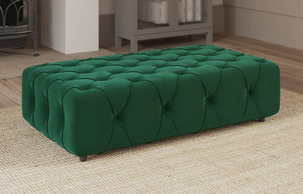 Rectangle Full Button Footstool