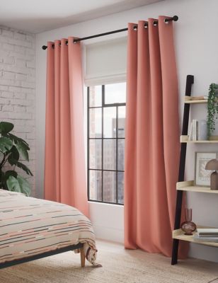 M&S Pure Cotton Eyelet Curtains - EW90 - Clay, Clay