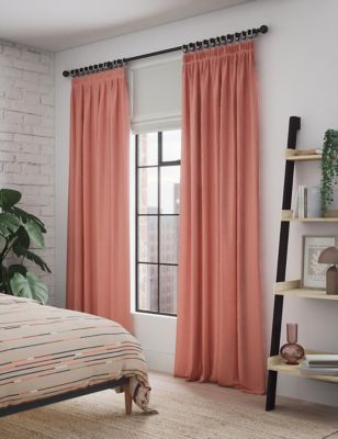 

M&S Collection Pure Cotton Pencil Pleat Curtains - Clay, Clay