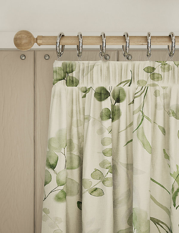 Pure Cotton Watercolour Pencil Pleat Curtains - HR