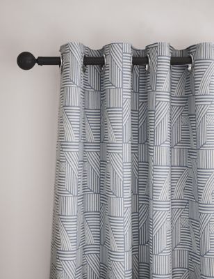 

M&S Collection Jacquard Striped Eyelet Curtains - Navy, Navy