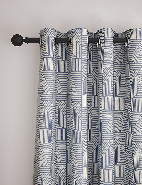 Jacquard Striped Eyelet Curtains - NZ