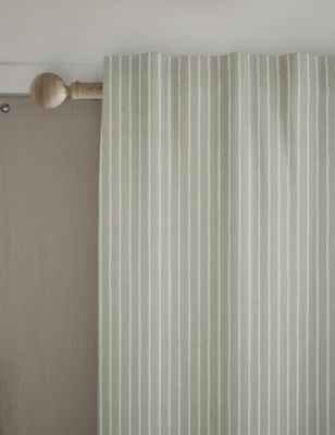

M&S Collection Pure Cotton Striped Multiway Curtains - Green, Green