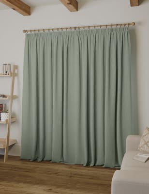 

M&S Collection Cortinas con plisado de lápiz con lino - Sage, Sage