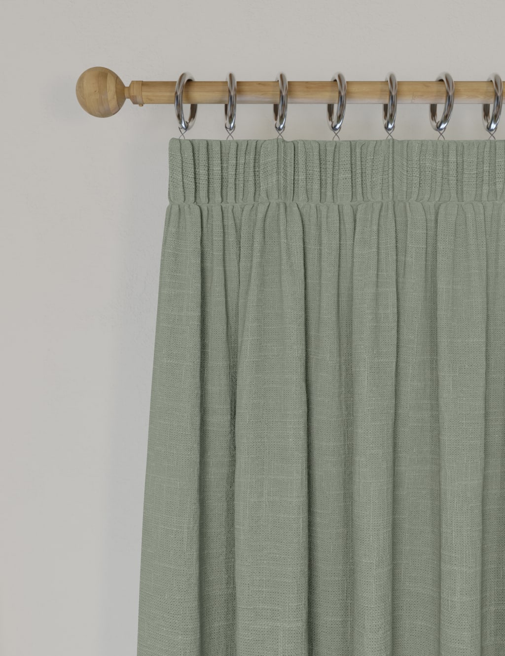 Linen Blend Pencil Pleat Curtains image 3