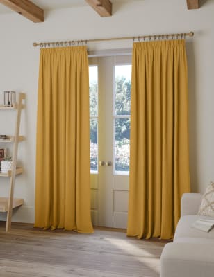 

M&S Collection Linen Blend Pencil Pleat Curtains - Ochre, Ochre