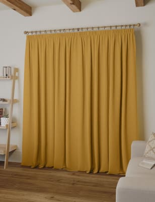 

M&S Collection Cortinas con plisado de lápiz con lino - Ochre, Ochre