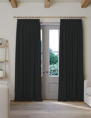 

M&S Collection Linen Blend Pencil Pleat Curtains - Grey, Grey