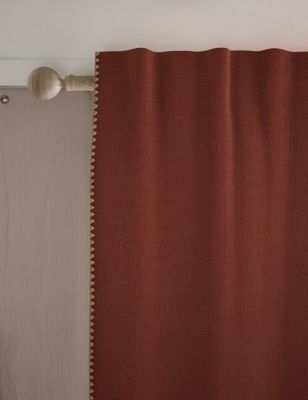M&S Pure Cotton Embroidered Multiway Curtains - NAR54 - Rust, Rust