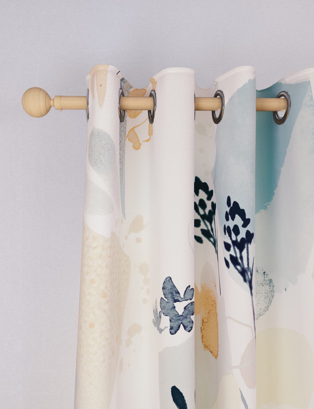 Watercolour Eyelet Blackout Curtains image 1