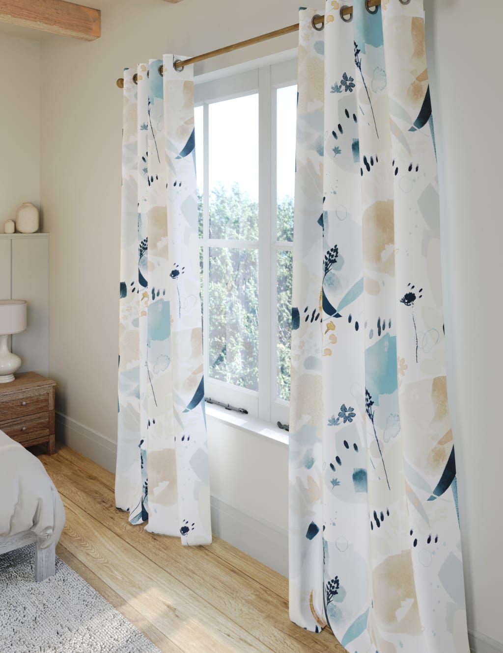 Watercolour Eyelet Blackout Curtains image 2