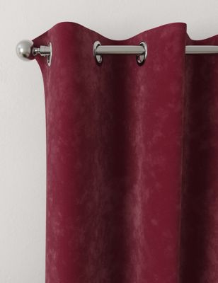 

M&S Collection Velour Eyelet Curtains - Dark Red, Dark Red