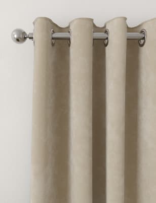 

M&S Collection Velour Eyelet Curtains - Champagne, Champagne