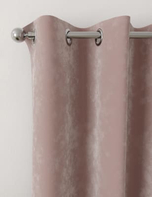 

M&S Collection Velour Eyelet Curtains - Soft Pink, Soft Pink