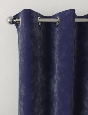 

M&S Collection Velour Eyelet Curtains - Royal Blue, Royal Blue