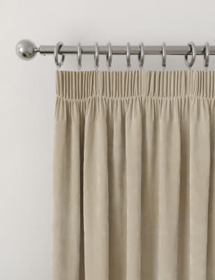 

M&S Collection Velour Pencil Pleat Curtains - Champagne, Champagne