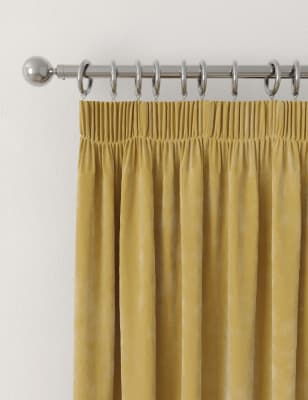 

M&S Collection Velour Pencil Pleat Curtains - Mustard, Mustard