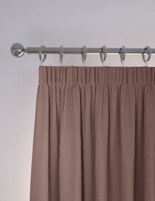 

M&S Collection Velvet Pencil Pleat Thermal Curtains - Soft Pink, Soft Pink