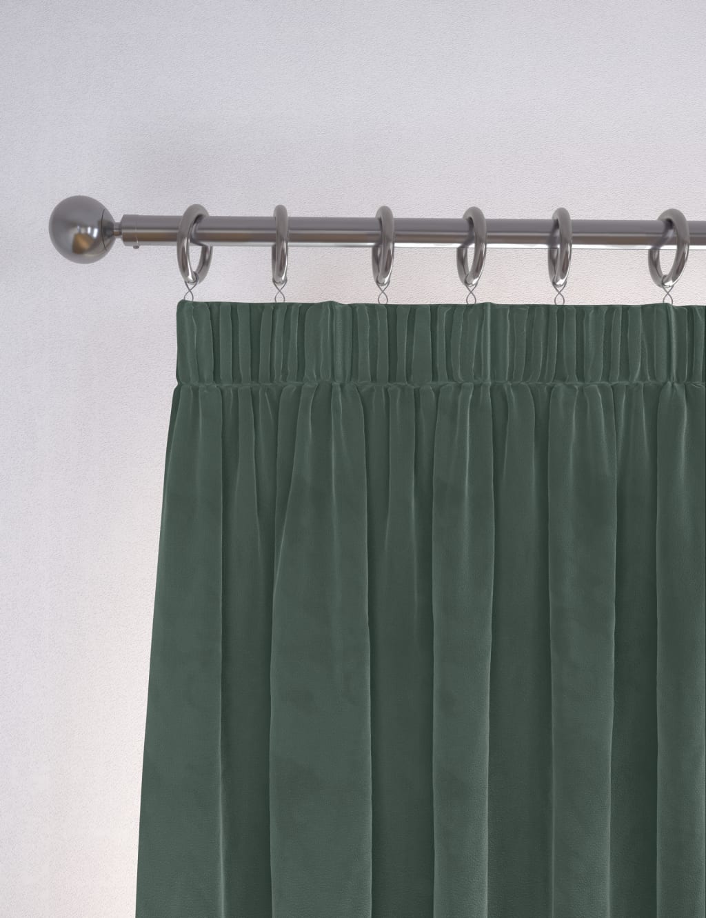 Velvet Pencil Pleat Thermal Curtains image 1