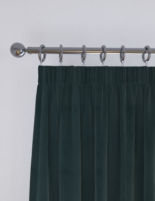 

M&S Collection Velvet Pencil Pleat Temperature Smart Curtains - Teal, Teal