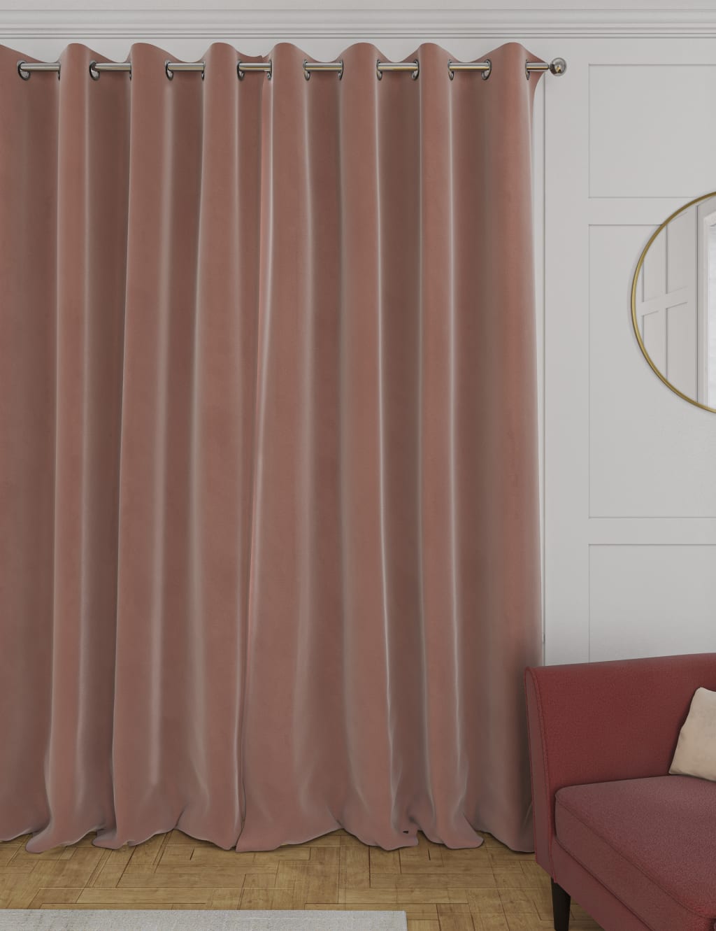 Velvet Eyelet Thermal Curtains image 2