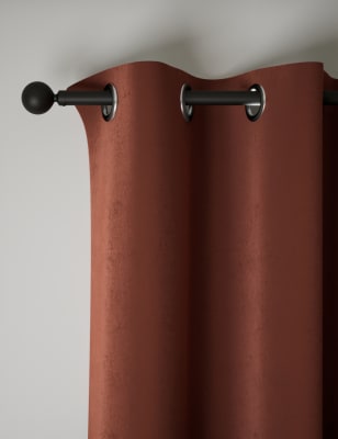 

M&S Collection Velvet Eyelet Thermal Curtains - Terracotta, Terracotta
