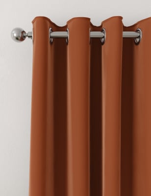 

M&S Collection Velvet Eyelet Thermal Curtains - Rust, Rust