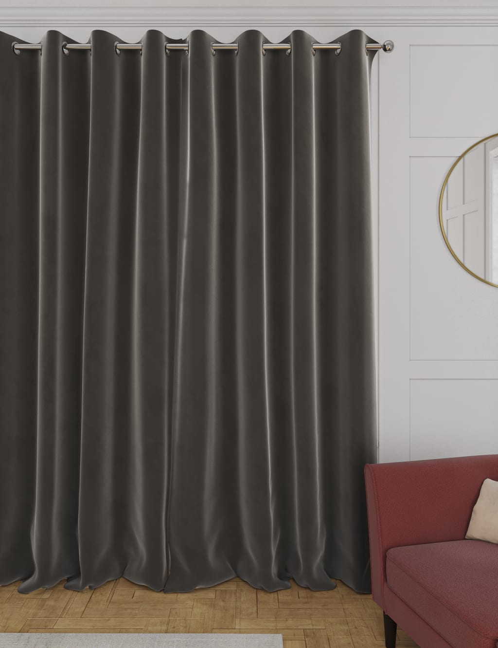 Velvet Eyelet Thermal Curtains image 3