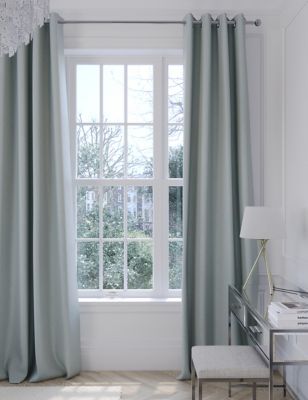 

M&S Collection Faux Silk Eyelet Blackout Curtains - Duck Egg, Duck Egg