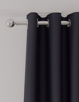 

M&S Collection Cortinas opacas imitación de seda con ojales - Navy, Navy