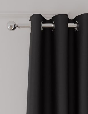 

M&S Collection Faux Silk Eyelet Blackout Curtains - Dark Charcoal, Dark Charcoal