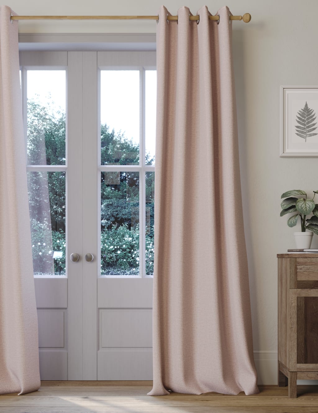 Brushed Eyelet Blackout Thermal Curtains image 1