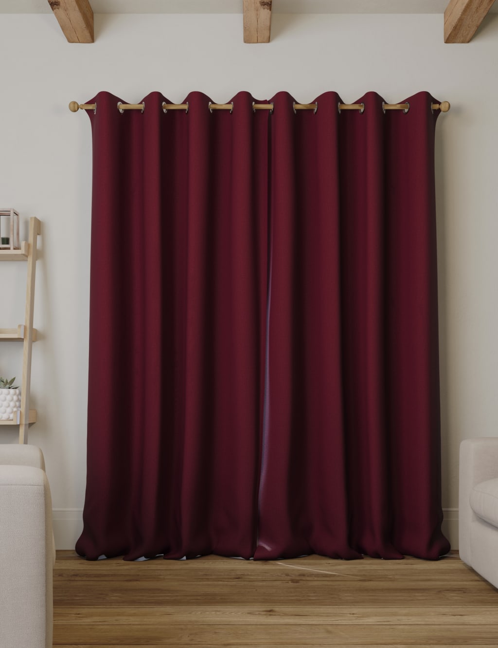 Brushed Eyelet Blackout Thermal Curtains image 2