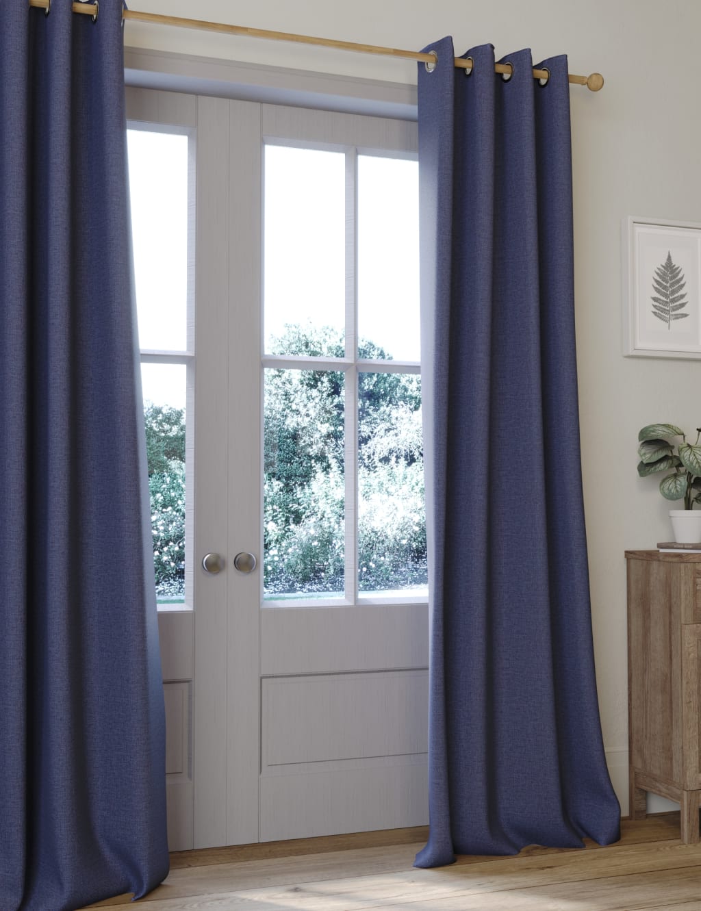 Brushed Eyelet Blackout Thermal Curtains image 1