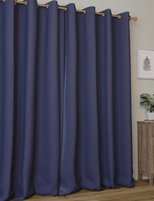 M&S Collection Brushed Eyelet Blackout Curtains - Navy