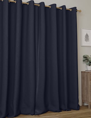 

M&S Collection Cortinas térmicas opacas con ojales cepilladas - Navy, Navy